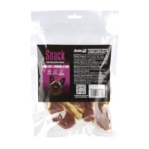 Ласощі AnimAll Snack кролячі вуха з м'ясом кроля для собак, 150 г