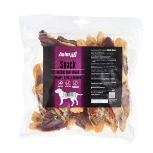 Ласощі AnimAll Snack вуха кролика з м'ясом качки для собак, 500 г