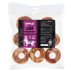 Ласощі AnimAll Snack куряче філе на кільці з пресованої шкіри для собак, 500 г