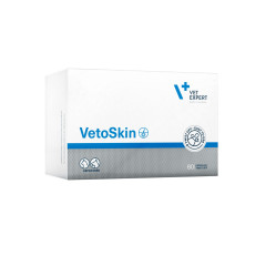 Vet Expert VetoSkin Нутрицевтична добавка для підтримання здоров'я шкіри та якості шерсті у котів і собак, 60 капс. в блістерах