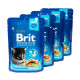 Набір паучів "3+1" для кошенят Brit Premium Cat pouch Chicken Chunks for Kitten з куркою, 4х100г