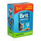 Набір паучів "3+1" для стерилізованих котів Brit Premium Cat pouch Chicken Slices for Sterilised з куркою, 4х100г