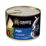 Влажный корм Savory Gourmand для кошек - привередливым, паштет, с рыбой, 200 г