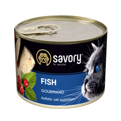 Вологий корм Savory Gourmand для котів - вибагливих, паштет, з рибою, 200 г