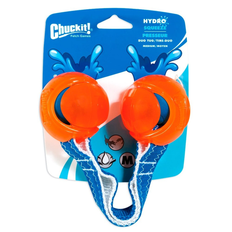 Игрушка CHUCKIT! HYDROSQUEEZE DUO TUG 2 мяча с ремнем для собак больших размеров