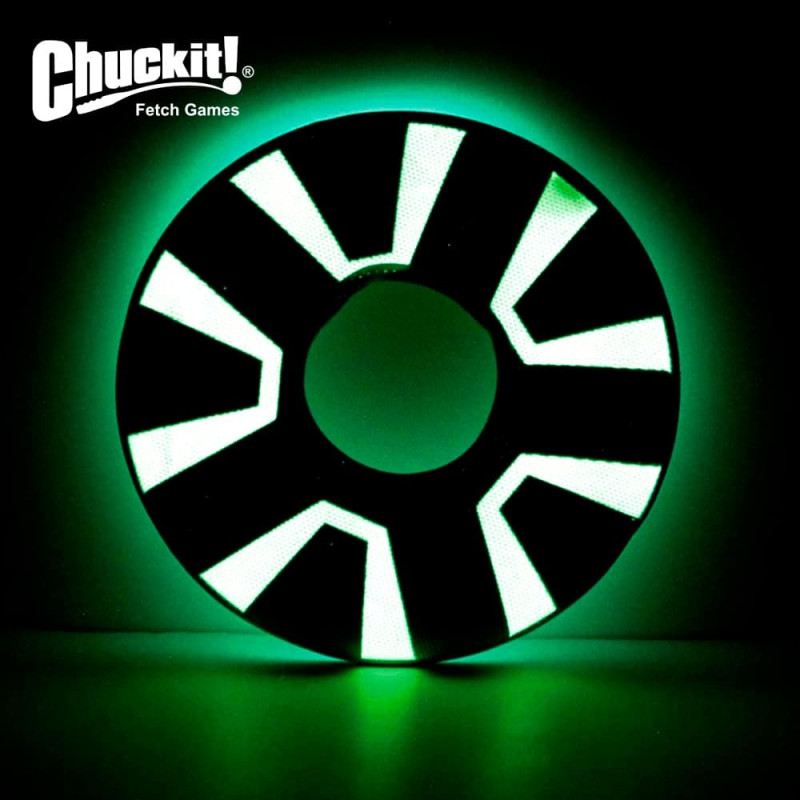 Игрушка CHUCKIT! ZIPFLIGHT MAX GLOW светящийся в темноте летающий диск для собак средних размеров