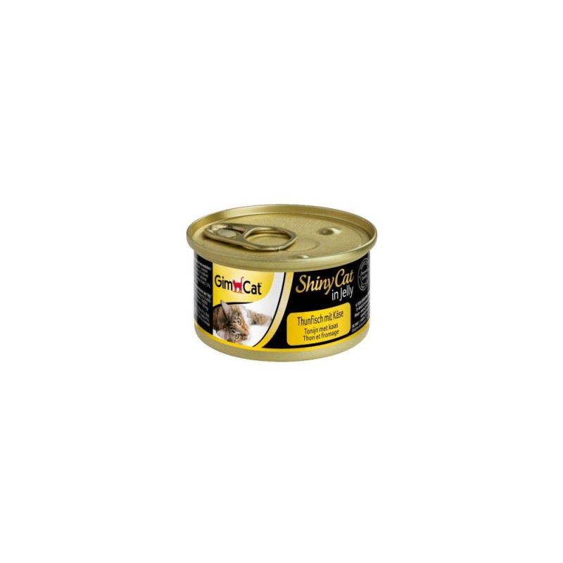 Вологий корм GimCat Shiny Cat для котів, тунець і сир, 70 г