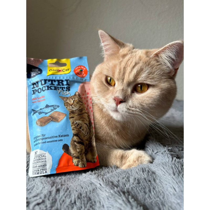 Ласощі для котів GimCat Nutri Pockets Fish Лосось 60 г