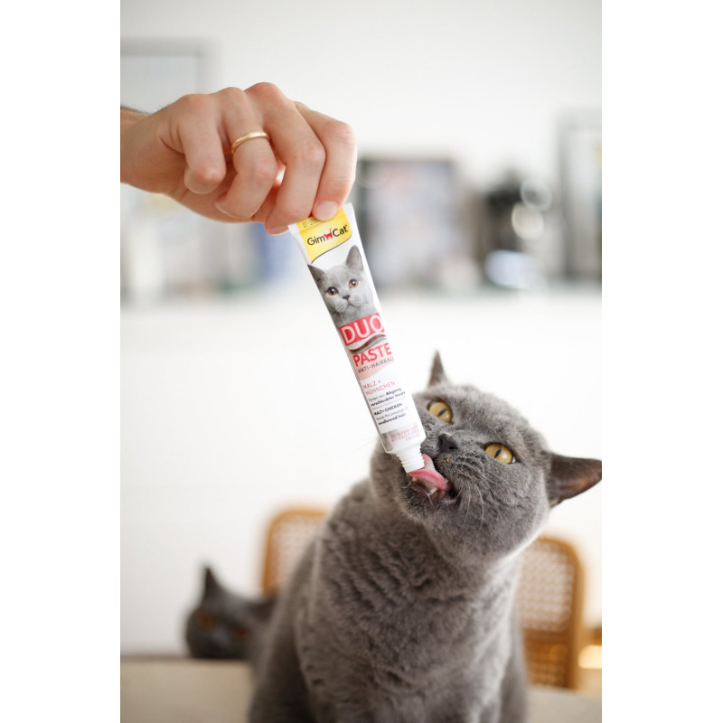 Паста для кошек с чувствительным пищеварением GimCat DUO PASTE Anti-hairball malt with chicken мальт и курица, 50 г