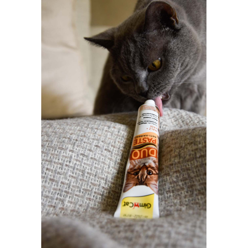 Паста для кошек с чувствительным пищеварением GimCat DUO PASTE Anti-hairball malt with cheese мальт и сыр, 50 г