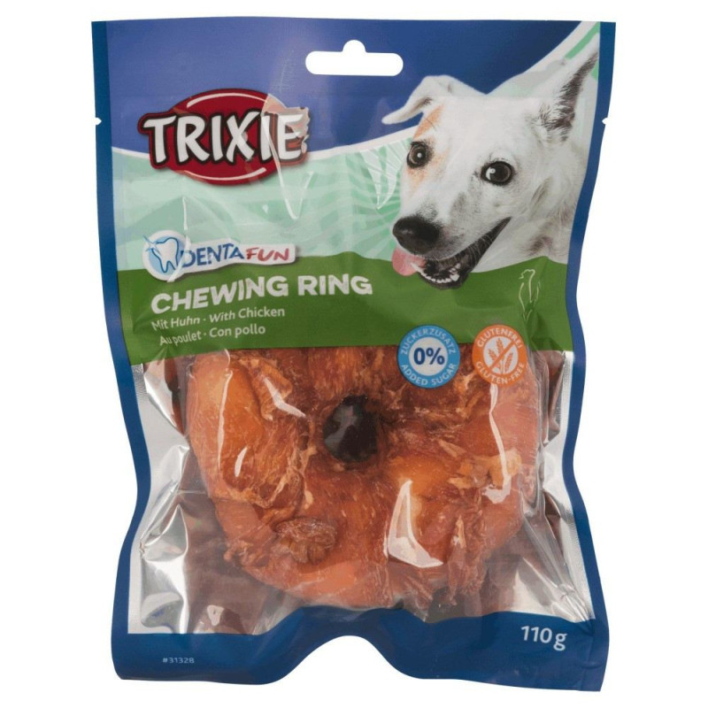 Ласощі Trixie Denta Fun для собак Кільце для чищення зубів з куркою 10 см 110 г