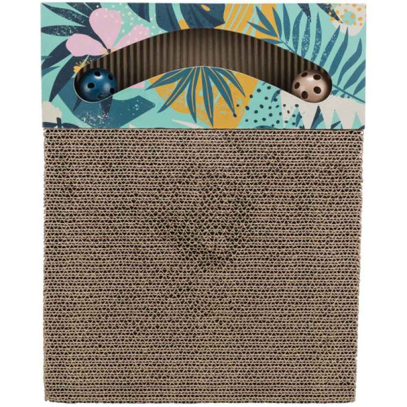 Дряпка Trixie з двома кульками та котячою м'ятою, картон, 38x5x30 см (різнокольрова)