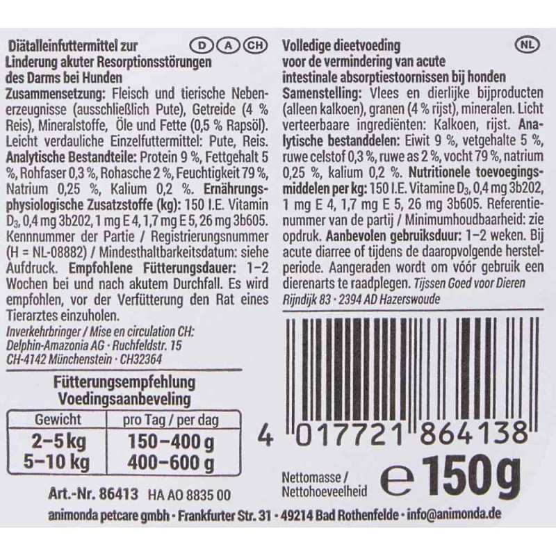 Корм вологий ветеринарний для собак Integra Protect Intestinal Pure Turkey моно індичка, при порушенні роботи ШКТ, 150 г