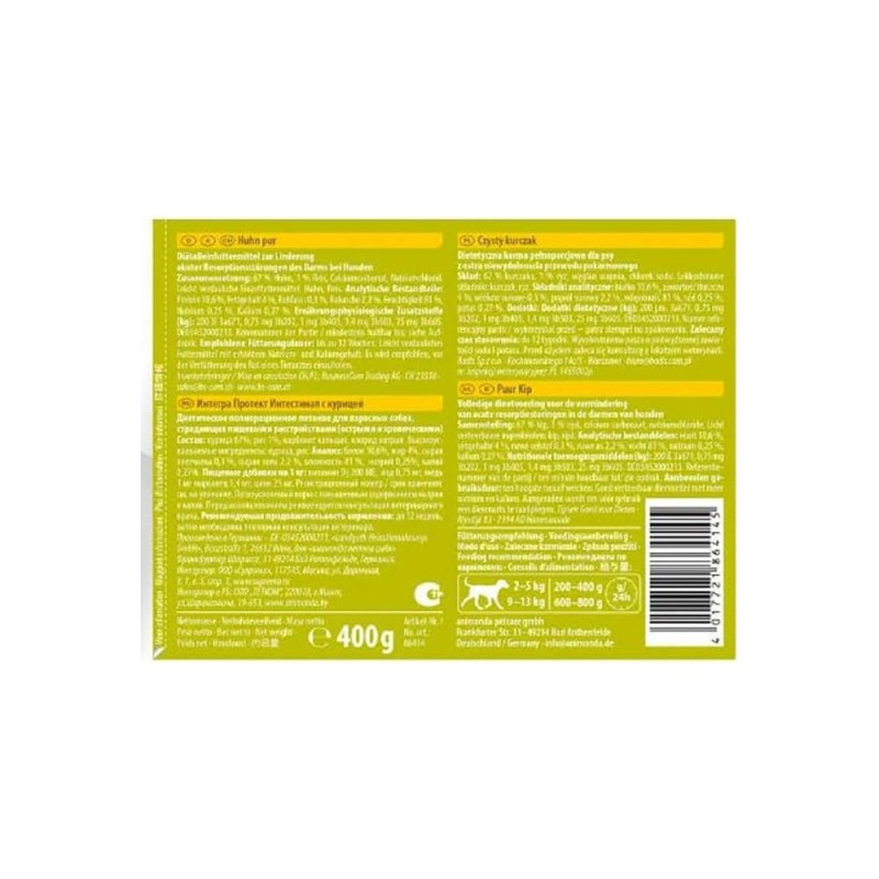 Корм вологий ветеринарний для собак Integra Protect Intestinal Pure Chicken моно курка, при порушенні роботи ШКТ, 400 г