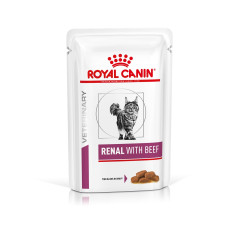 Вологий корм (у соусі) для котів ROYAL CANIN RENALBEEF для підтримки ниркової функції, яловичина, 85 г