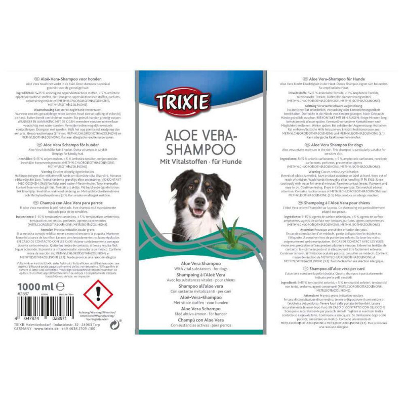 Шампунь для собак Trixie з алое вера, 1 л