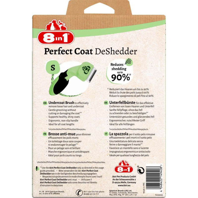 Дешеддер 8in1 Perfect Coat для вичісування собак, розмір S, 4,5 см