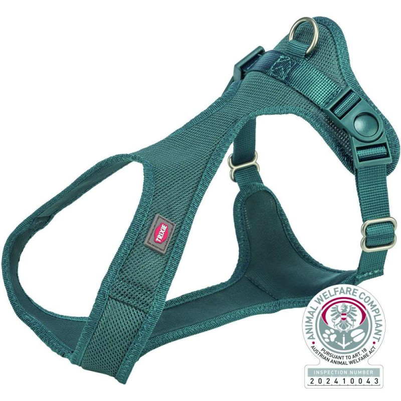 Шлея Trixie Comfort м'яка для собак XS–S 30–45 см 15 мм синьо-зелена