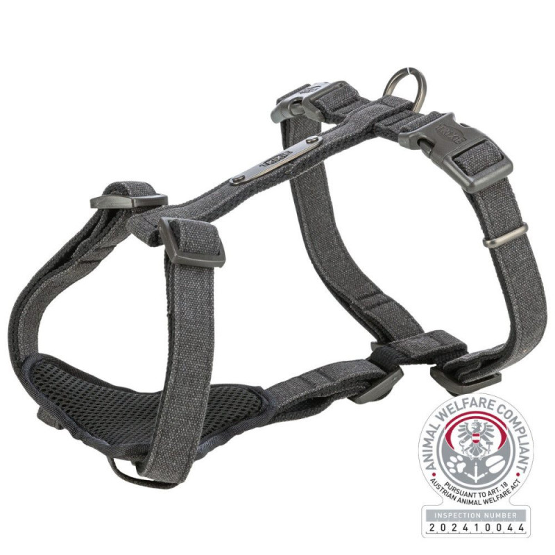 Шлея Trixie CityStyle H-harness для собак бавовна L–XL 75–120 см 25 мм чорна