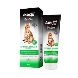 Фітопаста AnimAll VetLine Urinary для попередження захворювань сечовидільної системи у котів, 100 г