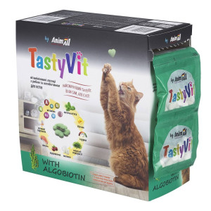AnimAll TastyVit вітамінізовані ласощі з рибою та алгобіотином для котів, 600шт (50пак х12шт)