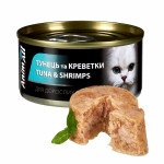 AnimAll АнімАлл вологий корм для котів, тунець з креветками, 85г