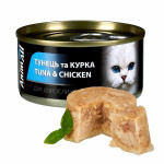 AnimAll АнімАлл вологий корм для котів, тунець з куркою, 85г