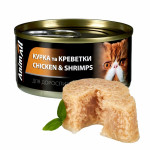 AnimAll АнімАлл вологий корм для котів, курка з креветками, 85г