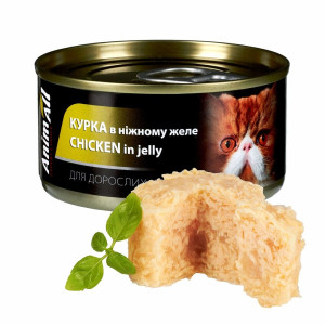 AnimAll АнімАлл вологий корм для котів, курка у ніжному желе, 85г