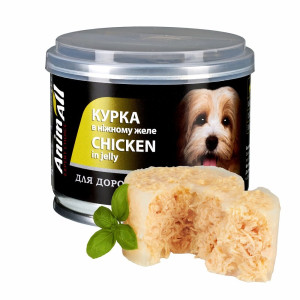 АнімАлл AnimAll вологий корм для собак курка в ніжному желе, 195г