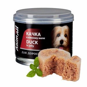 Вологий корм Animall АнімАлл качка в ніжному желе для собак, 195г