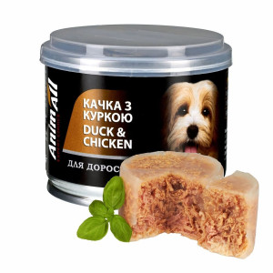 AnimAll АнімАлл вологий корм для собак, качка з куркою, 195г