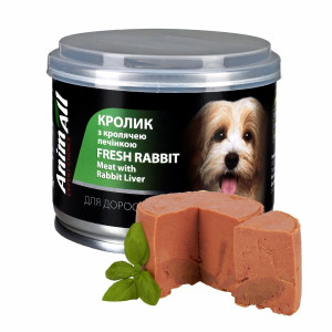 Вологий корм AnimAll АнімАлл кролик з кролячою печінкою для собак, 195г
