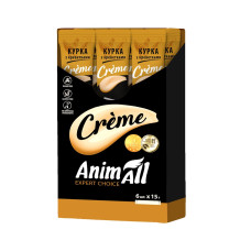 Рідкі ласощі AnimAll Сreme для котів зі смаком курки з креветками, 6х15 г