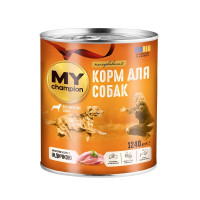 Вологий корм MY champion шматочки з індичкою для собак, 1240г