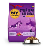 MY champion повнораціонний сухий корм з телятиною для собак, 10кг