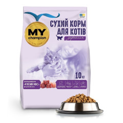 MY champion М'ясний мікс повнораціонний сухий корм для котів, 10кг