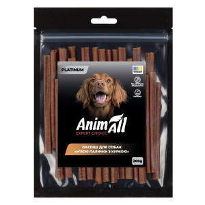 AnimAll PLATINUM Ласощі для собак М'ясні палички з куркою, 200 г