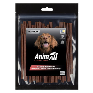 AnimAll PLATINUM Ласощі для собак М'ясні палички з яловичиною, 200 г