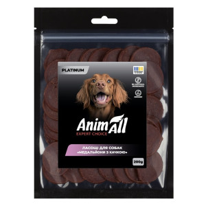 AnimAll PLATINUM Ласощі для собак Медальйони з качкою 200 г