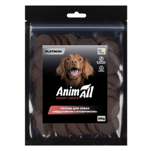 AnimAll PLATINUM Ласощі для собак Медальйони з яловичиною 200 г