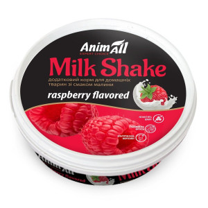 Додатковий корм AnimAll MilkShake для котів та собак зі смаком малини, 30 г