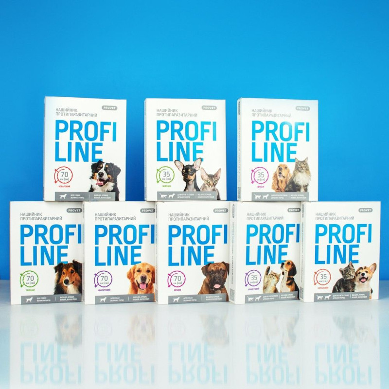 Нашийник Provet Profiline для великих порід собак 70 см, кораловий (інсектоакарицид)