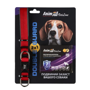 AnimAll АнімАлл ВетЛайн Double Guard комплект нашийник з протипаразитарною стрічкою, 20 мм/320-400 мм, червоний