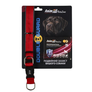 AnimAll АнімАлл ВетЛайн Double Guard комплект нашийник з протипаразитарною стрічкою, 25 мм/400-500 мм, червоний