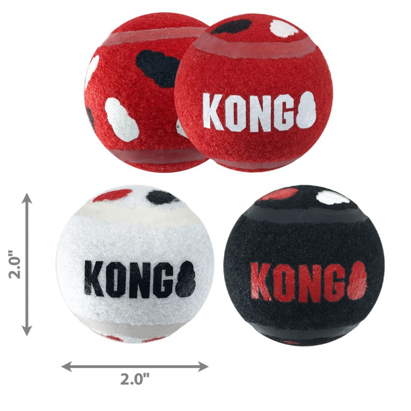Игрушка KONG для собак Signature Sport Balls -фирменные спорт мячи, 3 шт, M