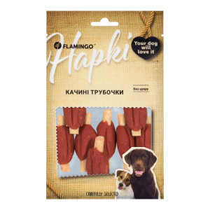 Ласощі Flamingo Фламінго жувальні трубочки з м'ясом качки для собак 75г (611156)