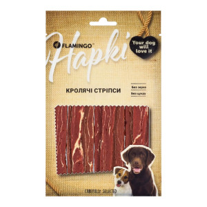 Ласощі Flamingo Фламінго стріпси з м'ясом кролика для собак 75г (611556)