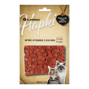 Ласощі Flamingo Фламінго м'які кубики з м’ясом качки для котів 50г (611164)