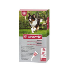 Краплі на холку Advantix від бліх, кліщів і комарів для собак вагою 10 - 25 кг, 1 шт
